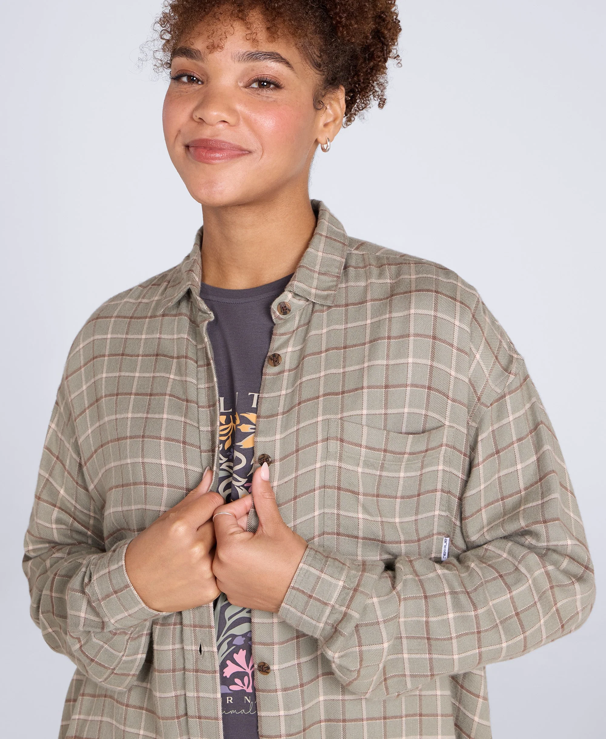 Maisie Womens Supersoft Relaxed Shirt - Khaki - Image 4
