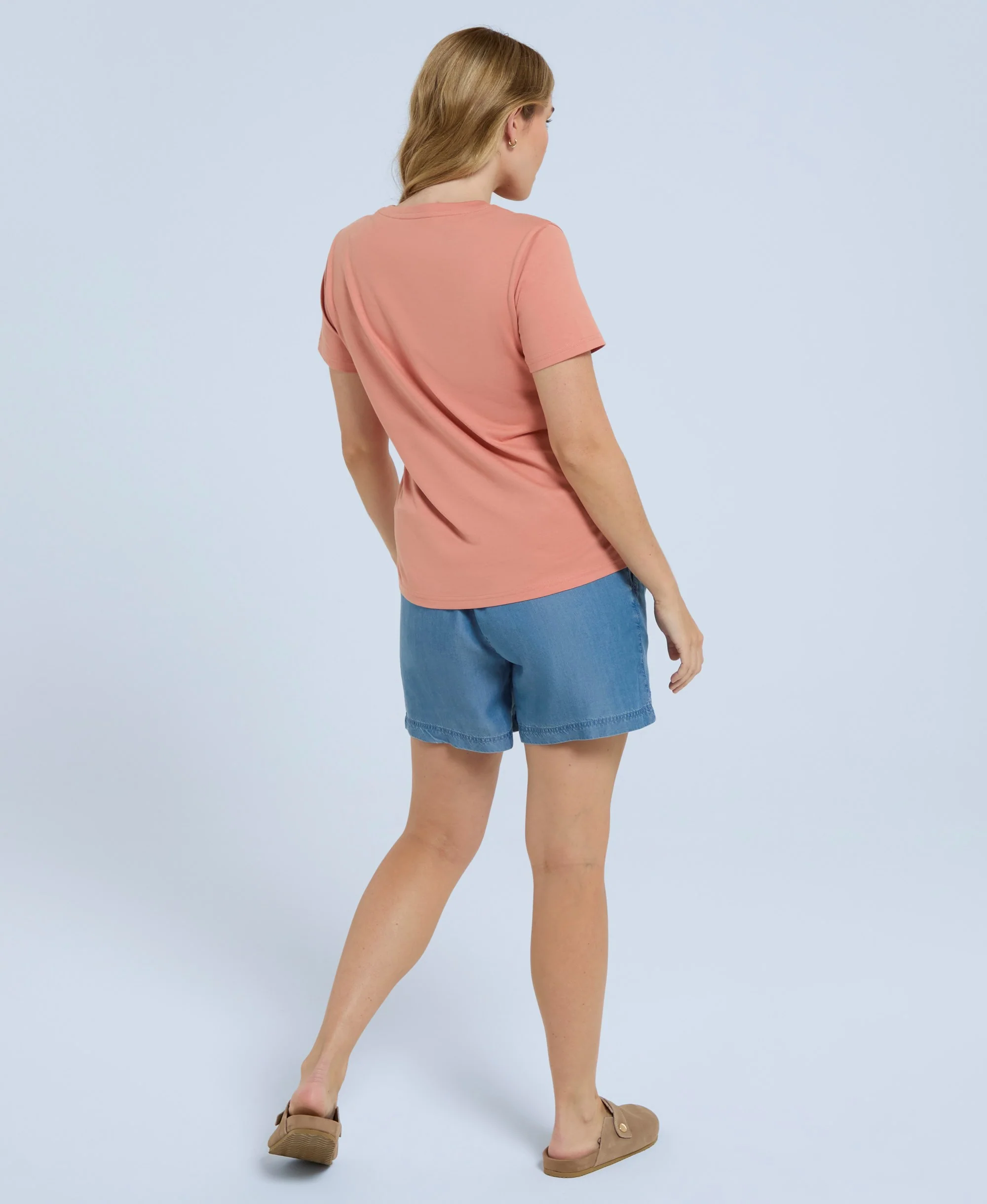 Marina Womens Script Logo T-Shirt - Coral - Image 4