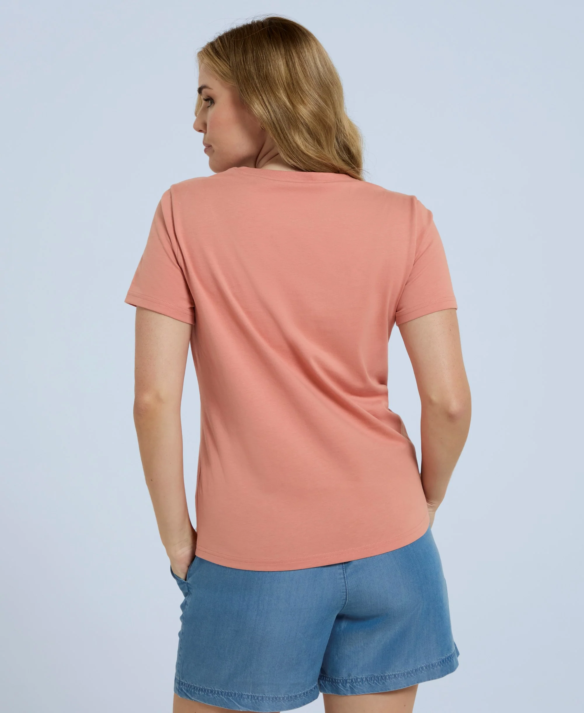 Marina Womens Script Logo T-Shirt - Coral - Image 5