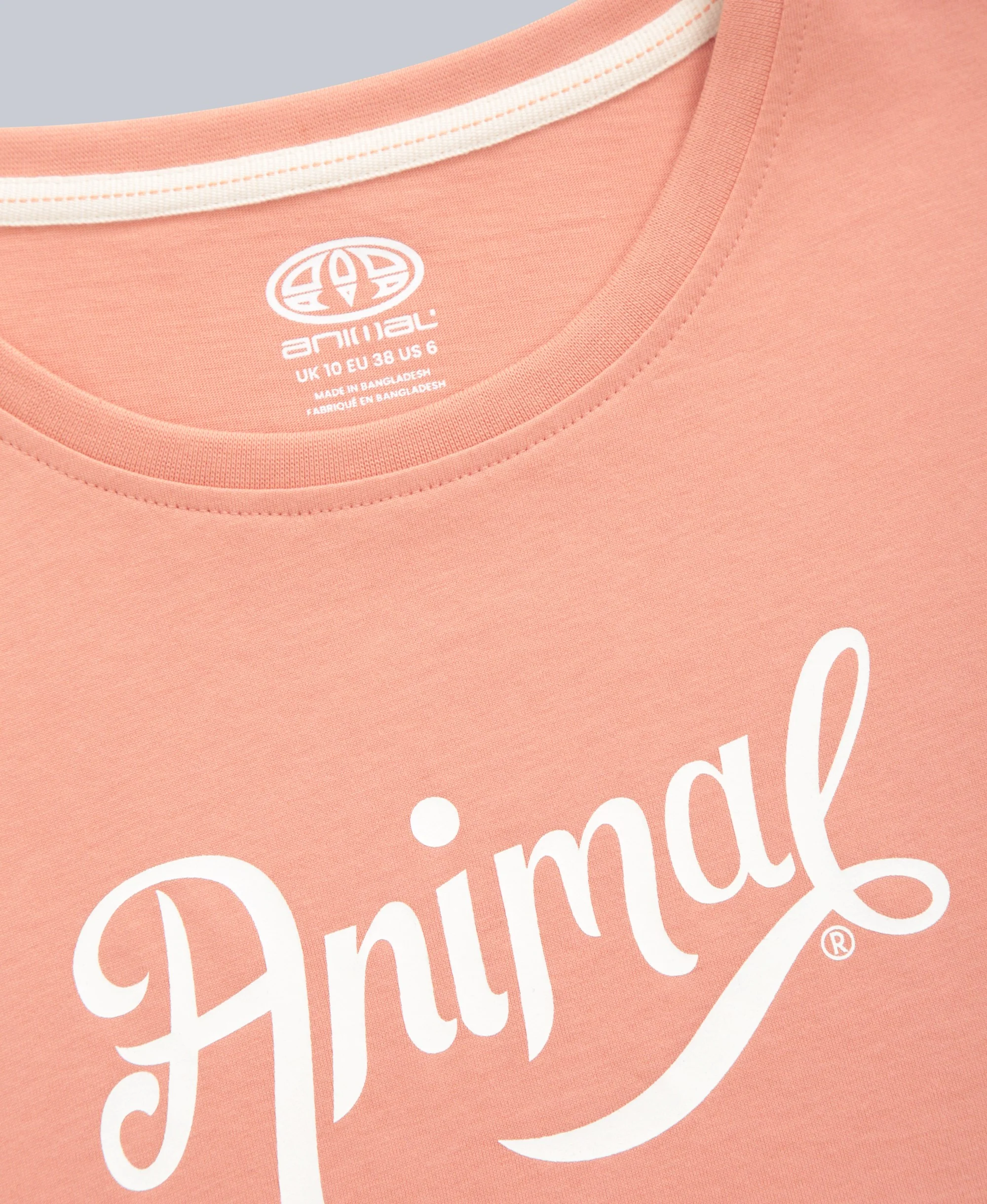 Marina Womens Script Logo T-Shirt - Coral - Image 8