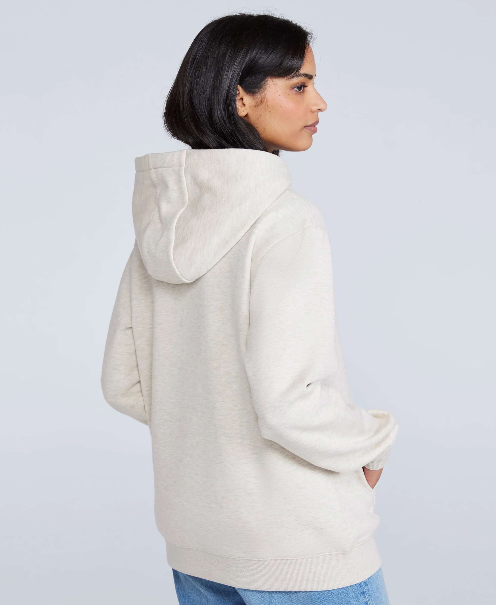 Maya Womens Graphic Hoodie - Light Beige - Image 2