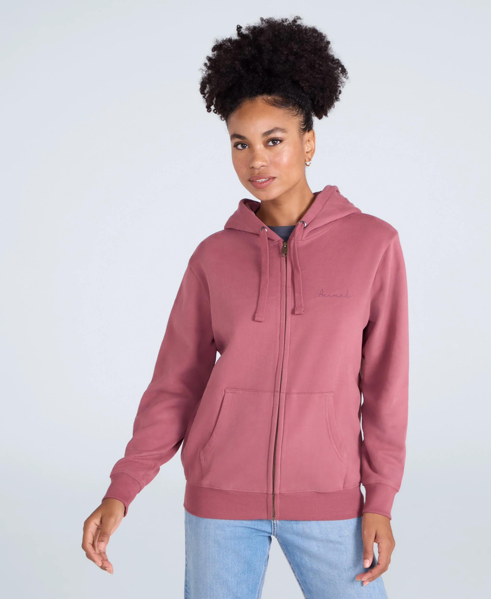 Maya Womens Full-Zip Hoodie - Dusky Purple - Image 3