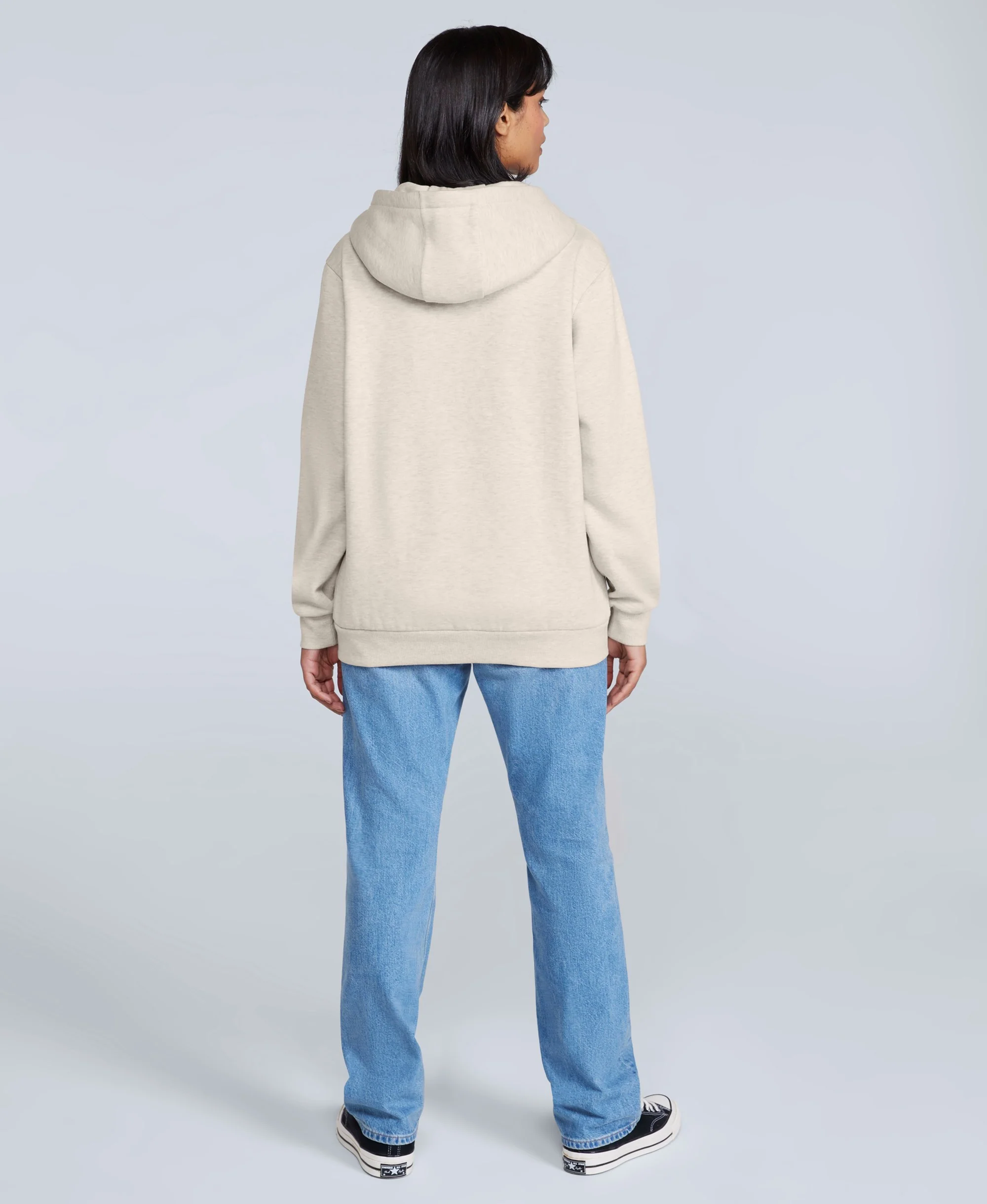 Maya Womens Full-Zip Hoodie - Light Beige - Image 4