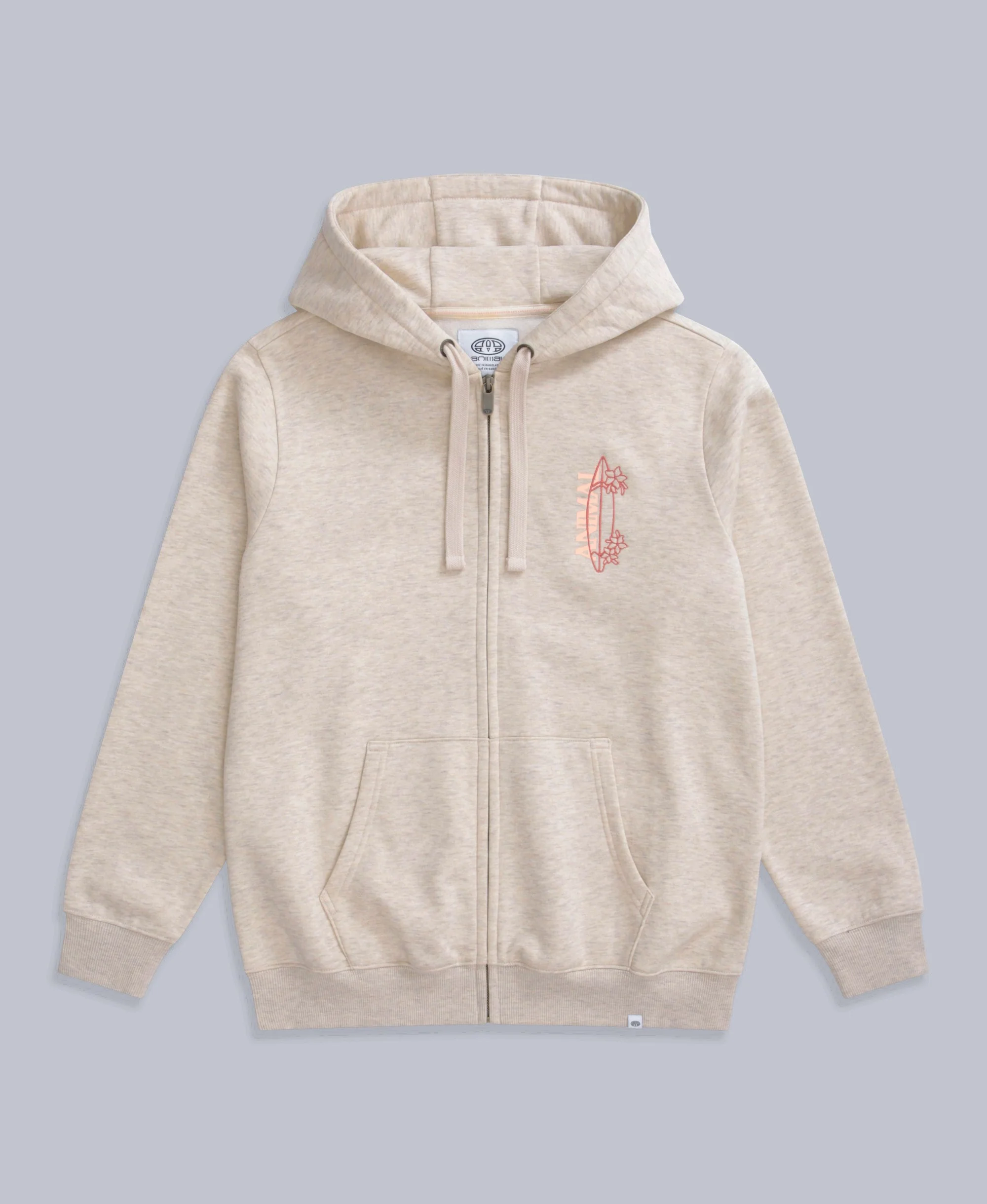 Maya Womens Full-Zip Hoodie - Light Beige - Image 6