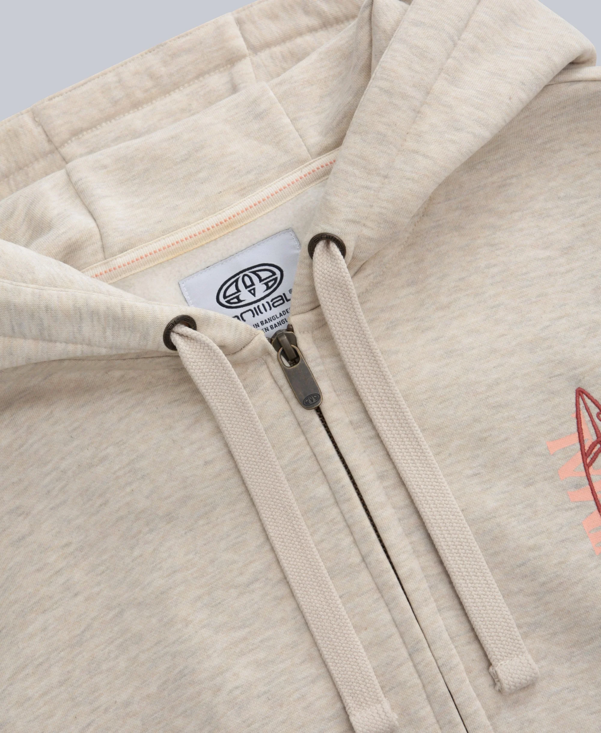 Maya Womens Full-Zip Hoodie - Light Beige - Image 7