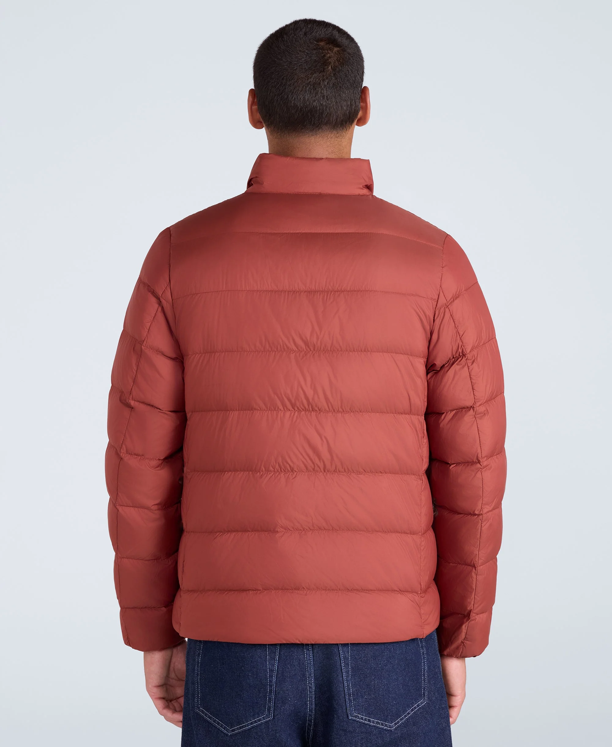 Mens Lightweight Down Packable Jacket - Red - Image 3