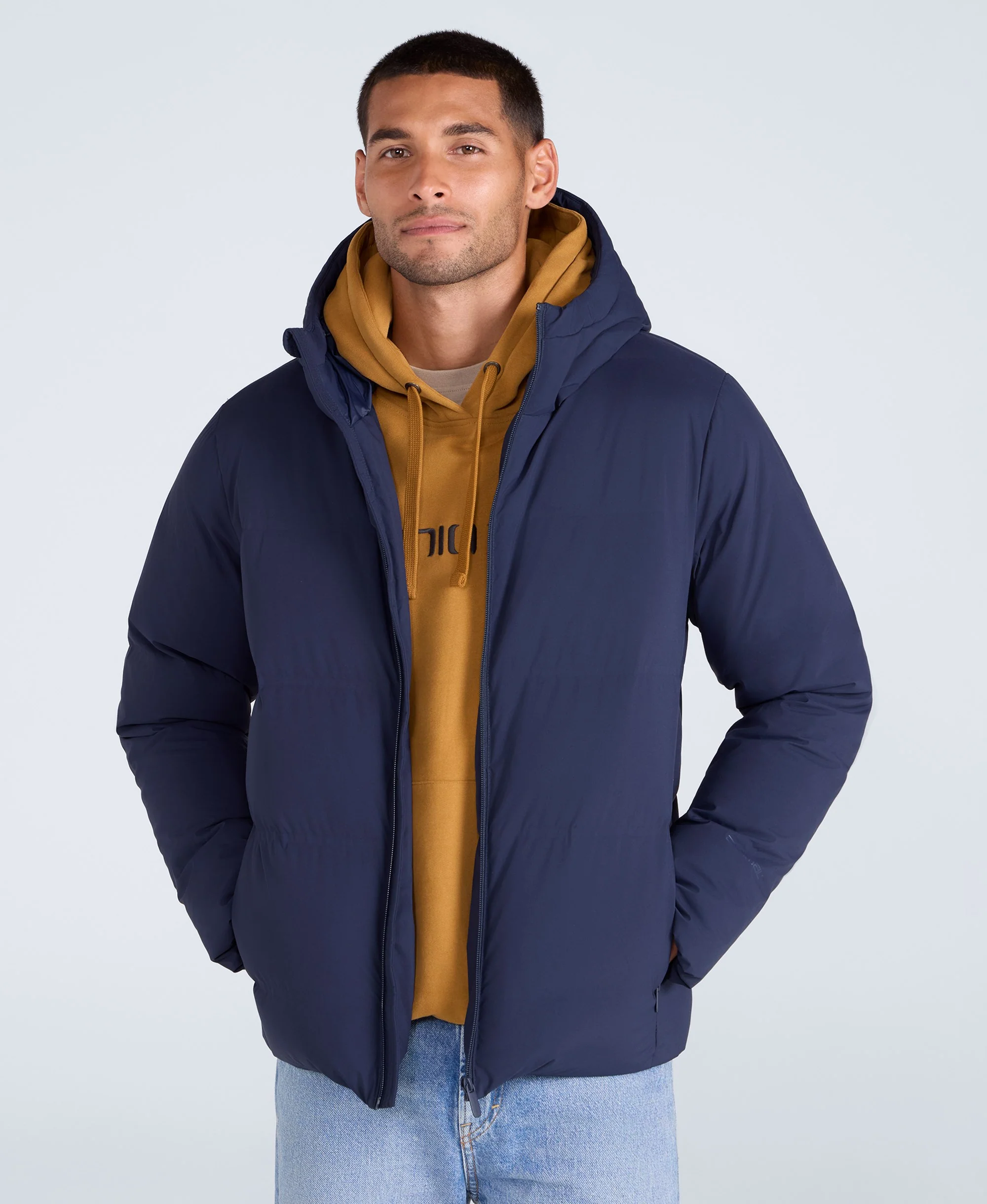 Mens Tech Down Heat Sealed Jacket - Navy - Image 3