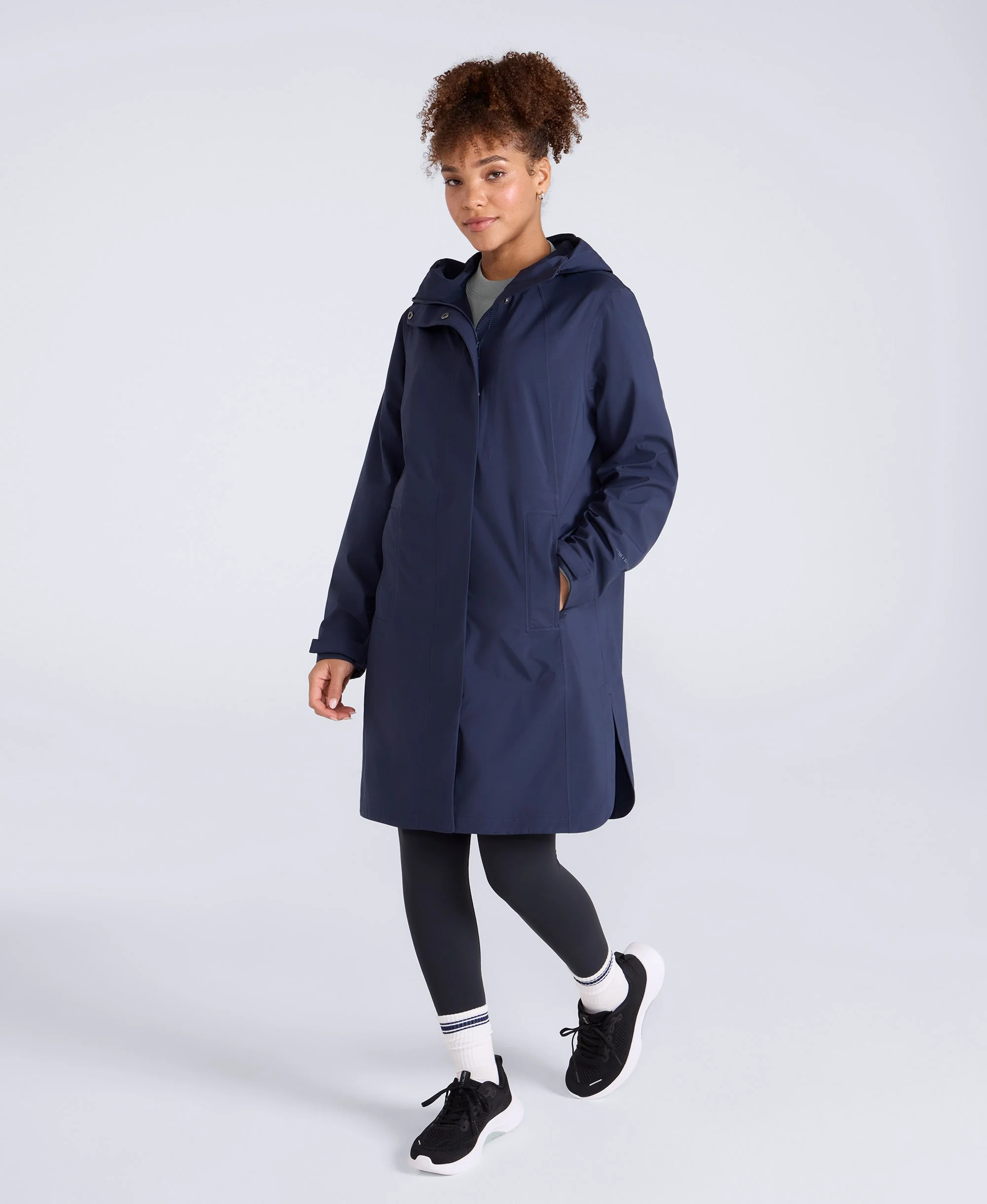 Mistral Womens Long Waterproof Jacket - Navy - Image 2