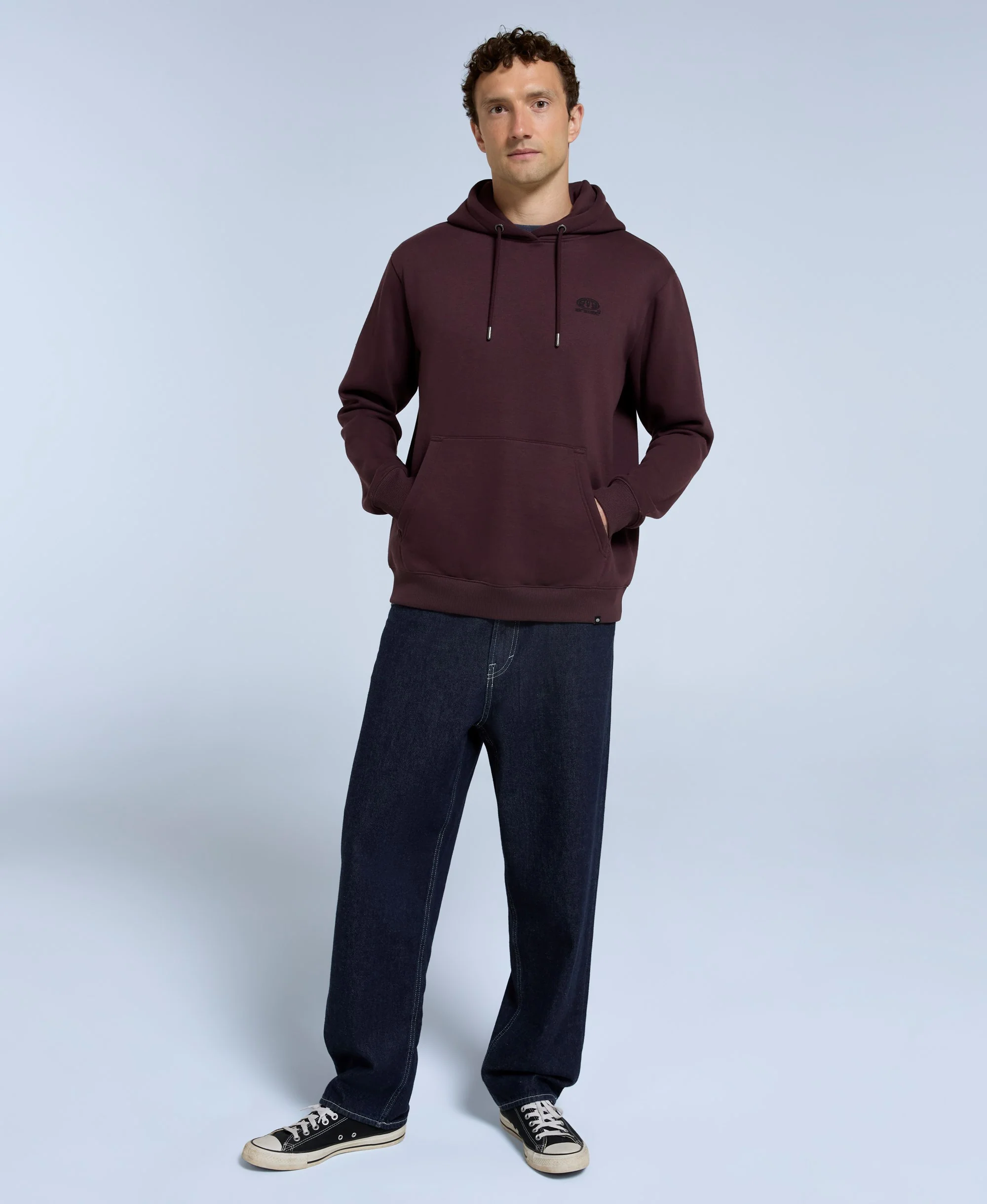 Nick Mens Heavyweight Hoodie - Burgundy - Image 3