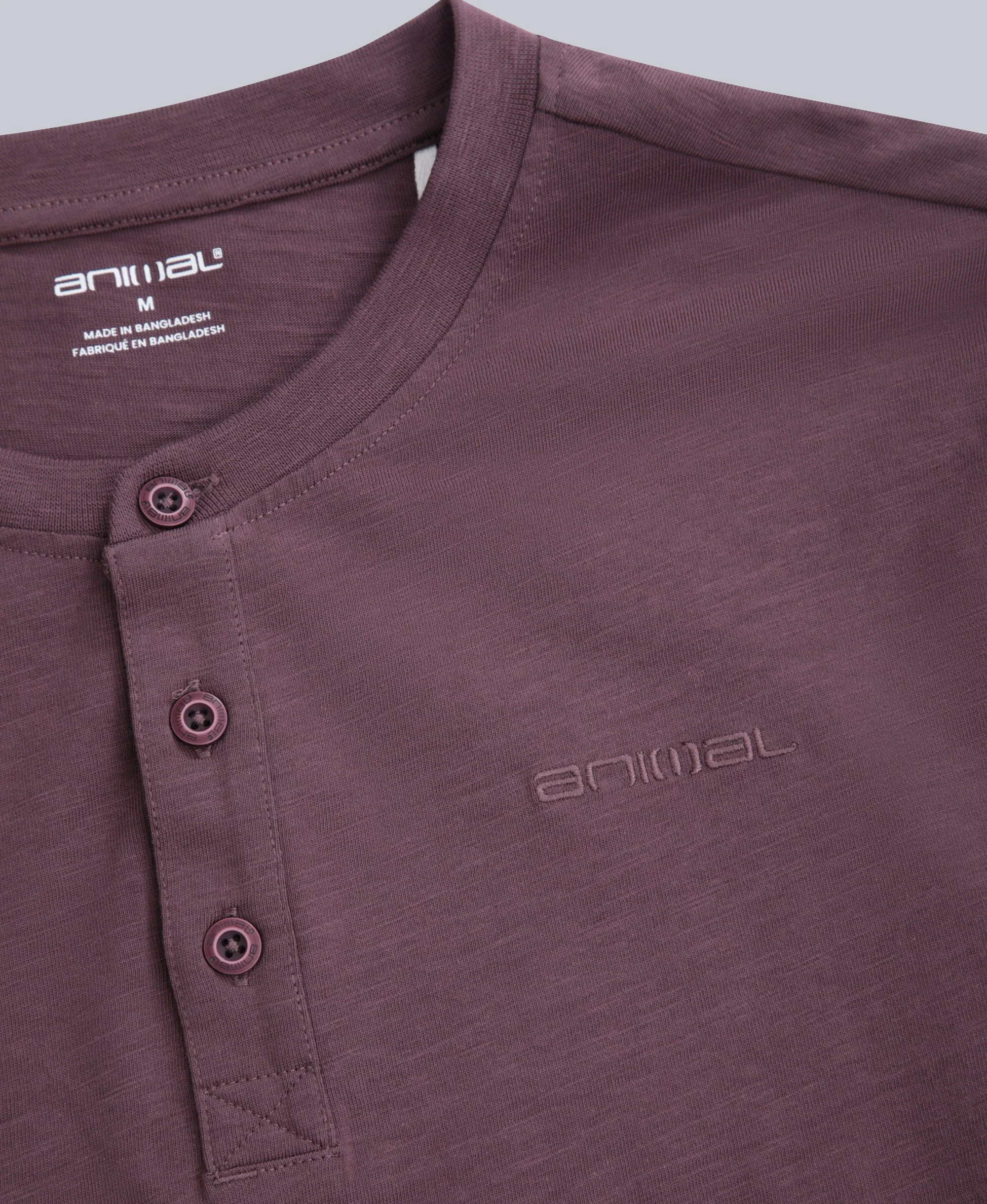 Noah Mens Henley Top - Dark Purple - Image 7