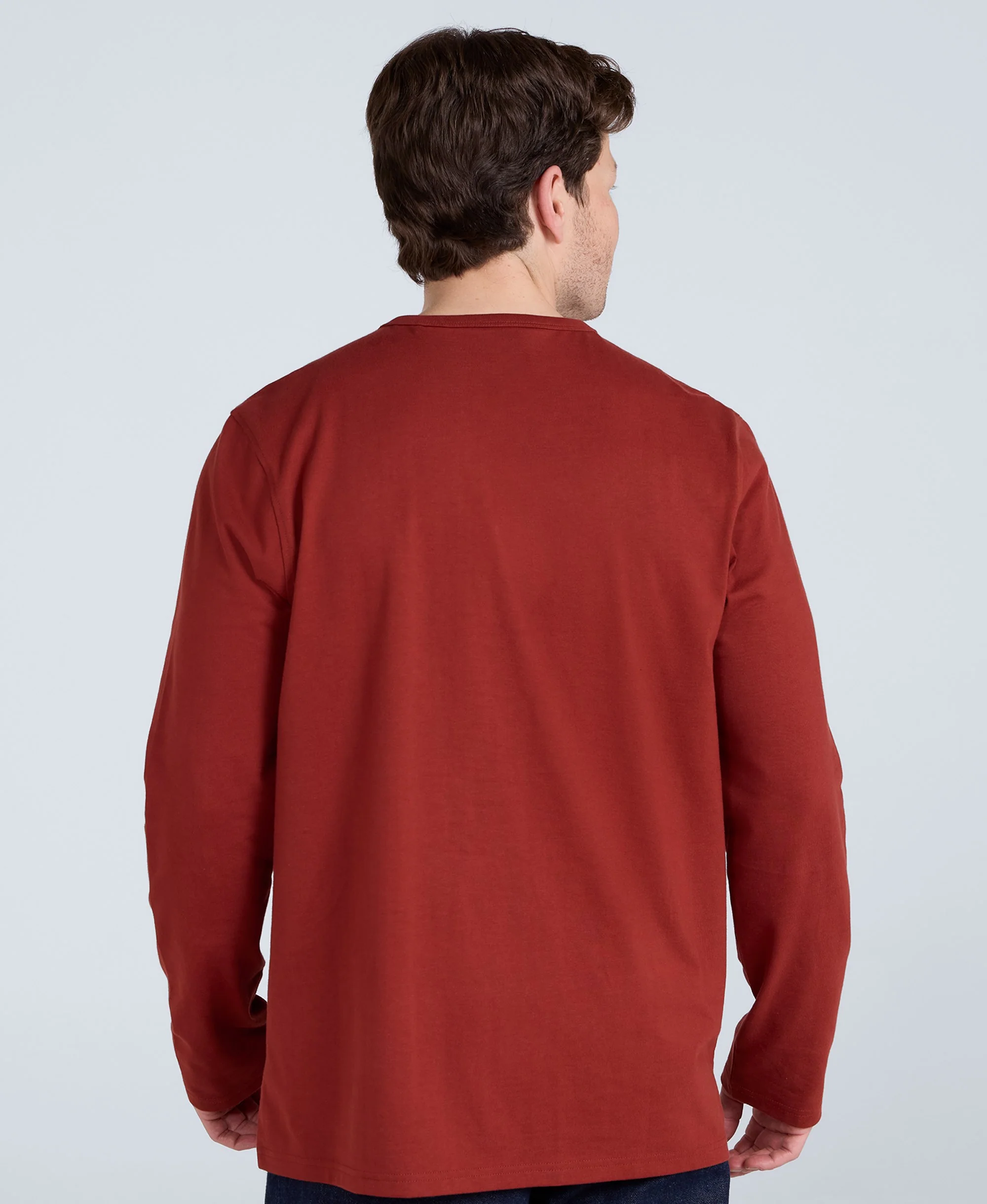 Otis Mens Long Sleeve T-Shirt - Rust - Image 3