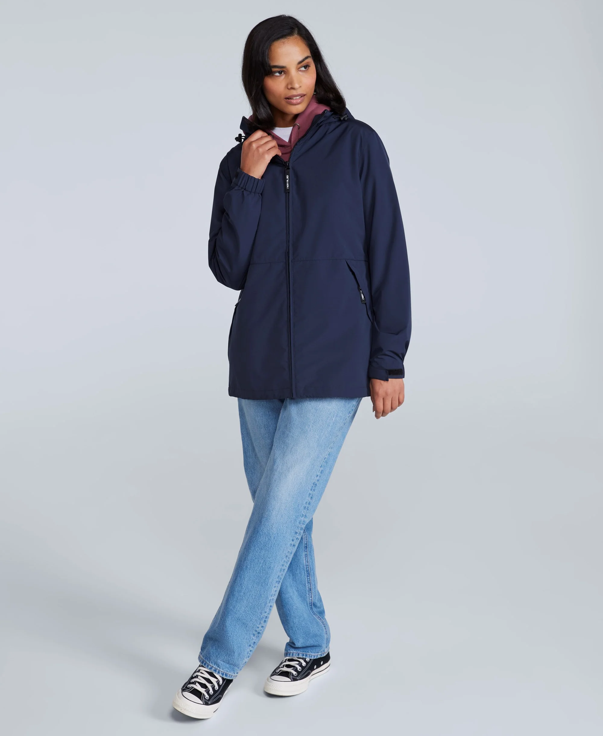 Pace Womens Waterproof Packable Jacket - Navy - Image 3