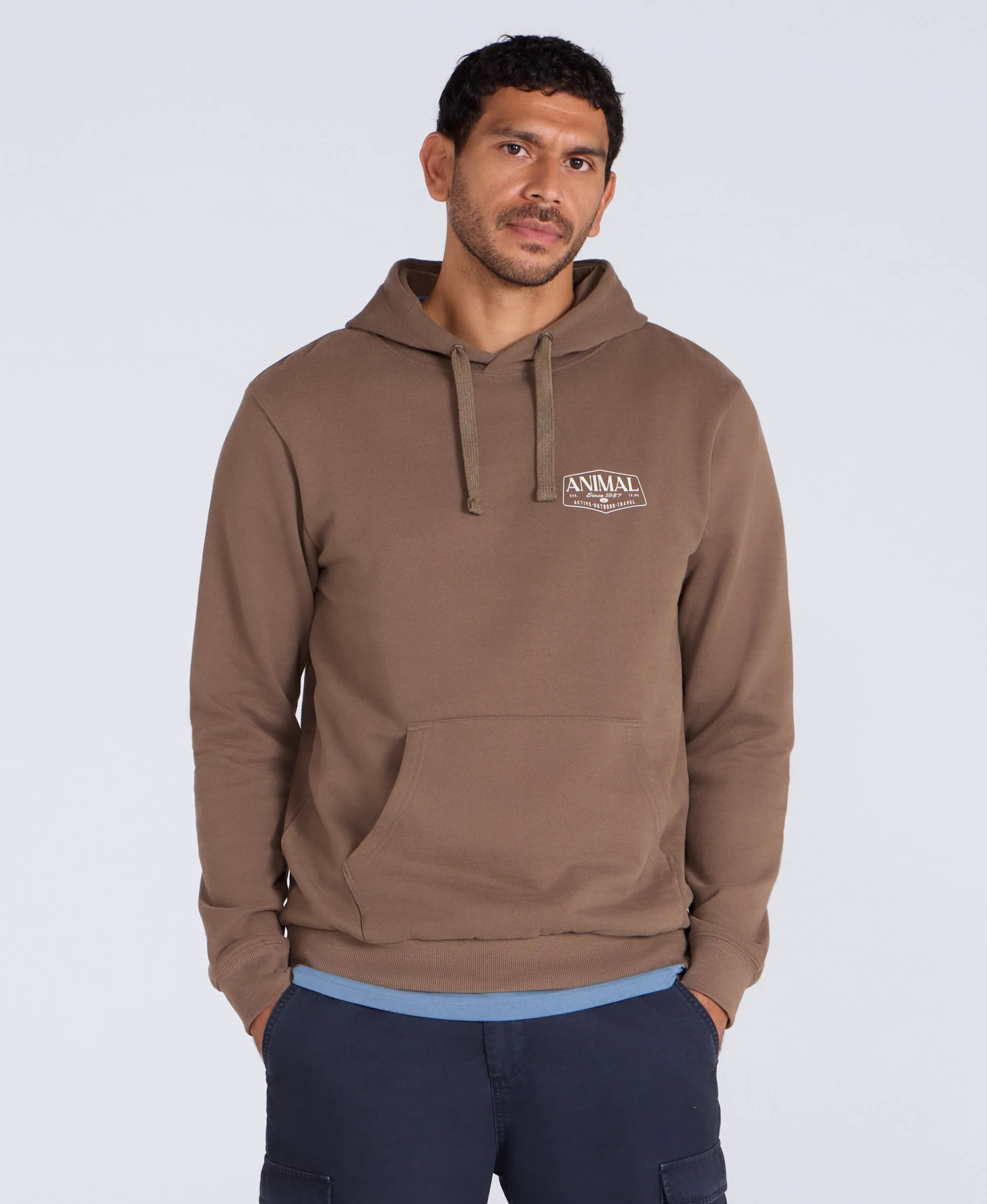 River Mens Hoodie - Brown