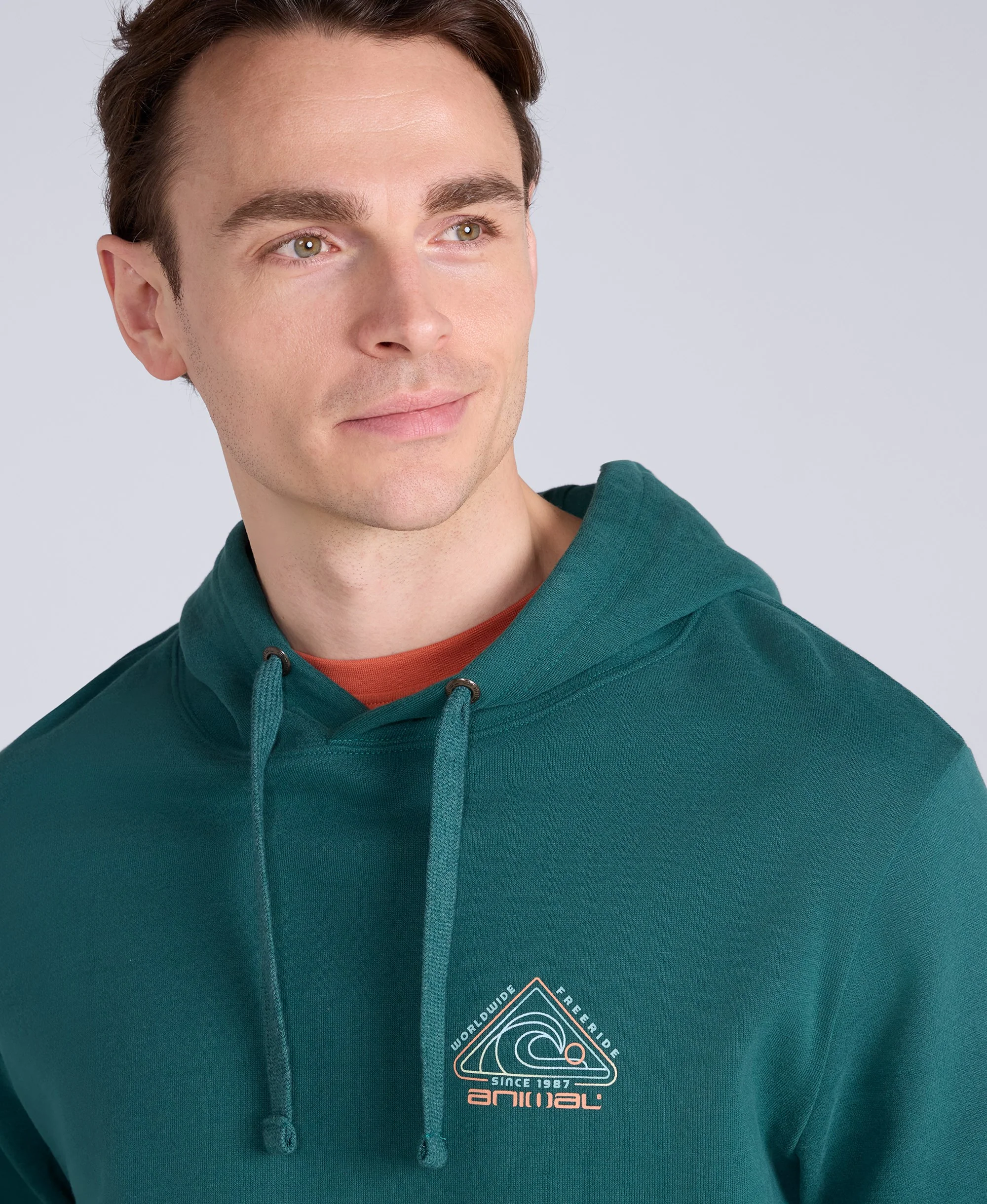 River Mens Hoodie - Dark Green - Image 3