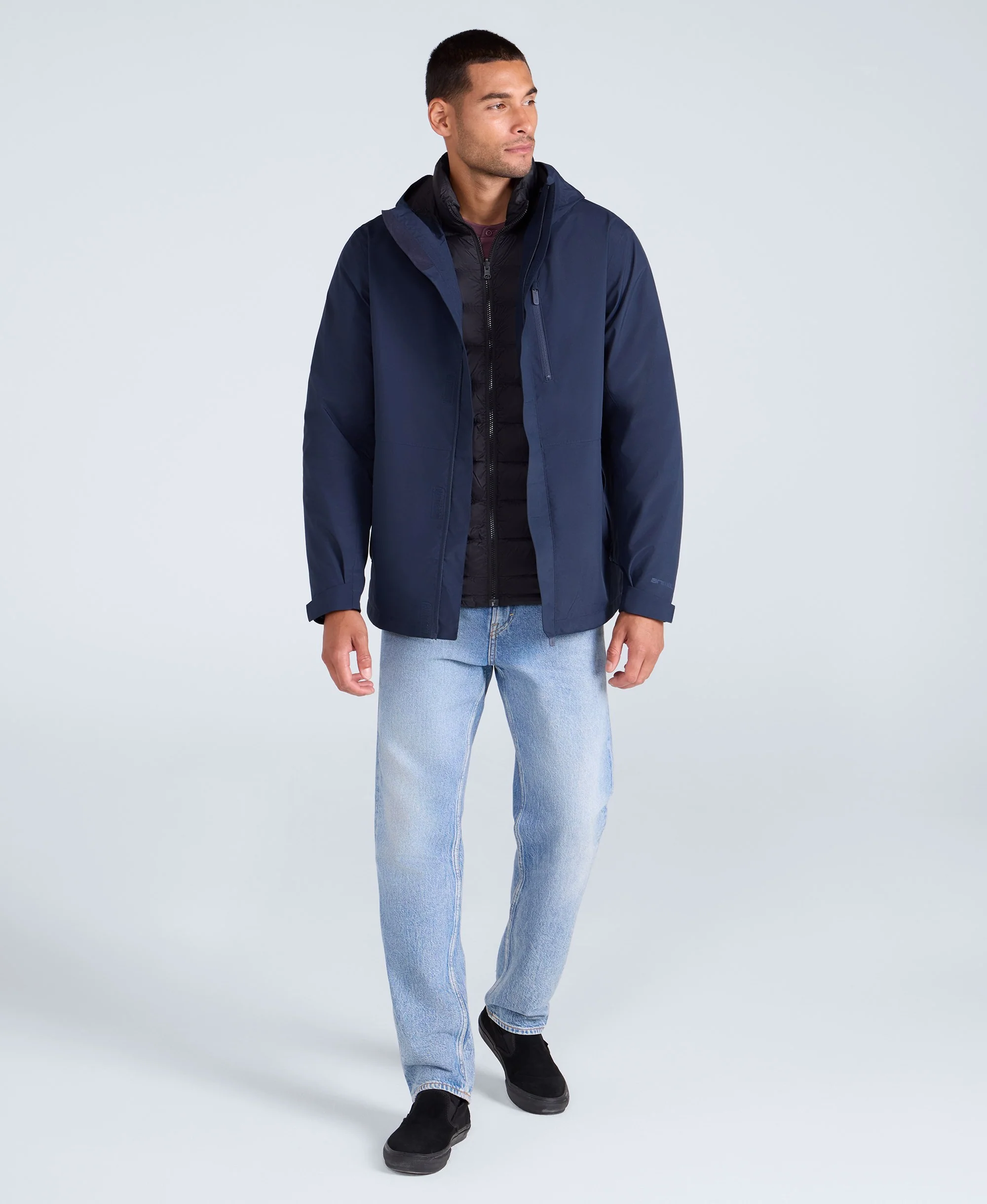 Rudy Mens Waterproof 3 in 1 Padded Jacket - Navy - Image 3