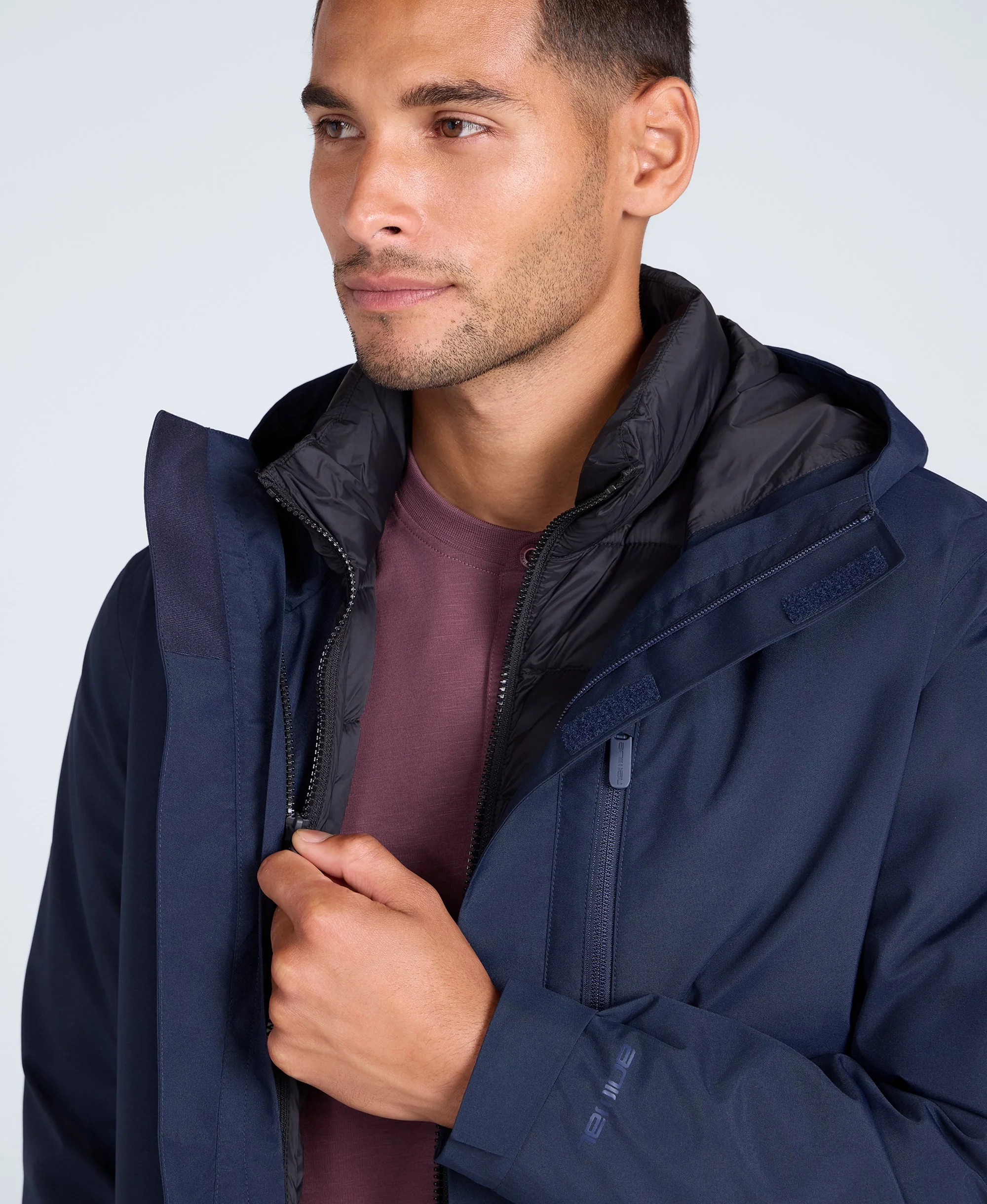 Rudy Mens Waterproof 3 in 1 Padded Jacket - Navy - Image 5