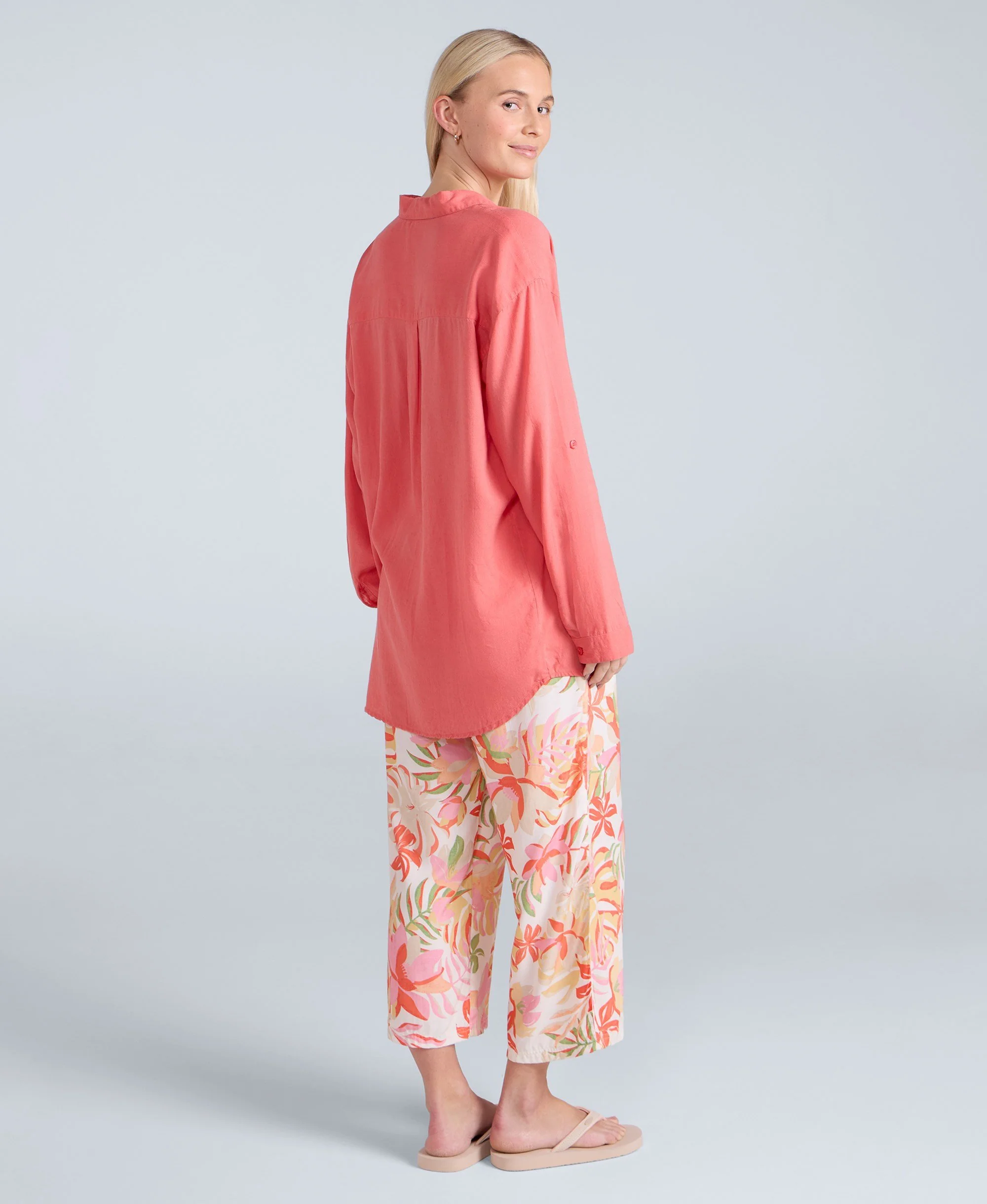 Seya Womens Beach Shirt - Coral - Image 4