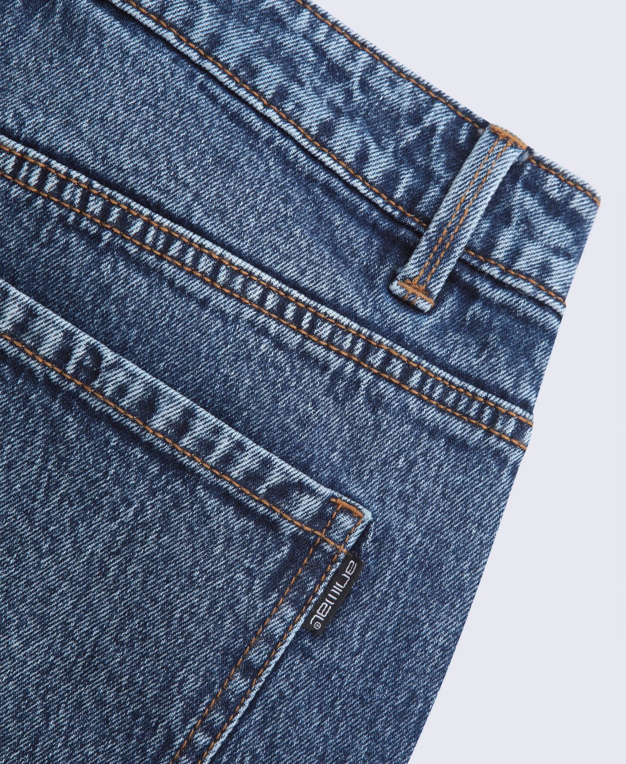 High Waisted Straight Leg Womens Short Fit Jeans - Dark Blue - Image 4