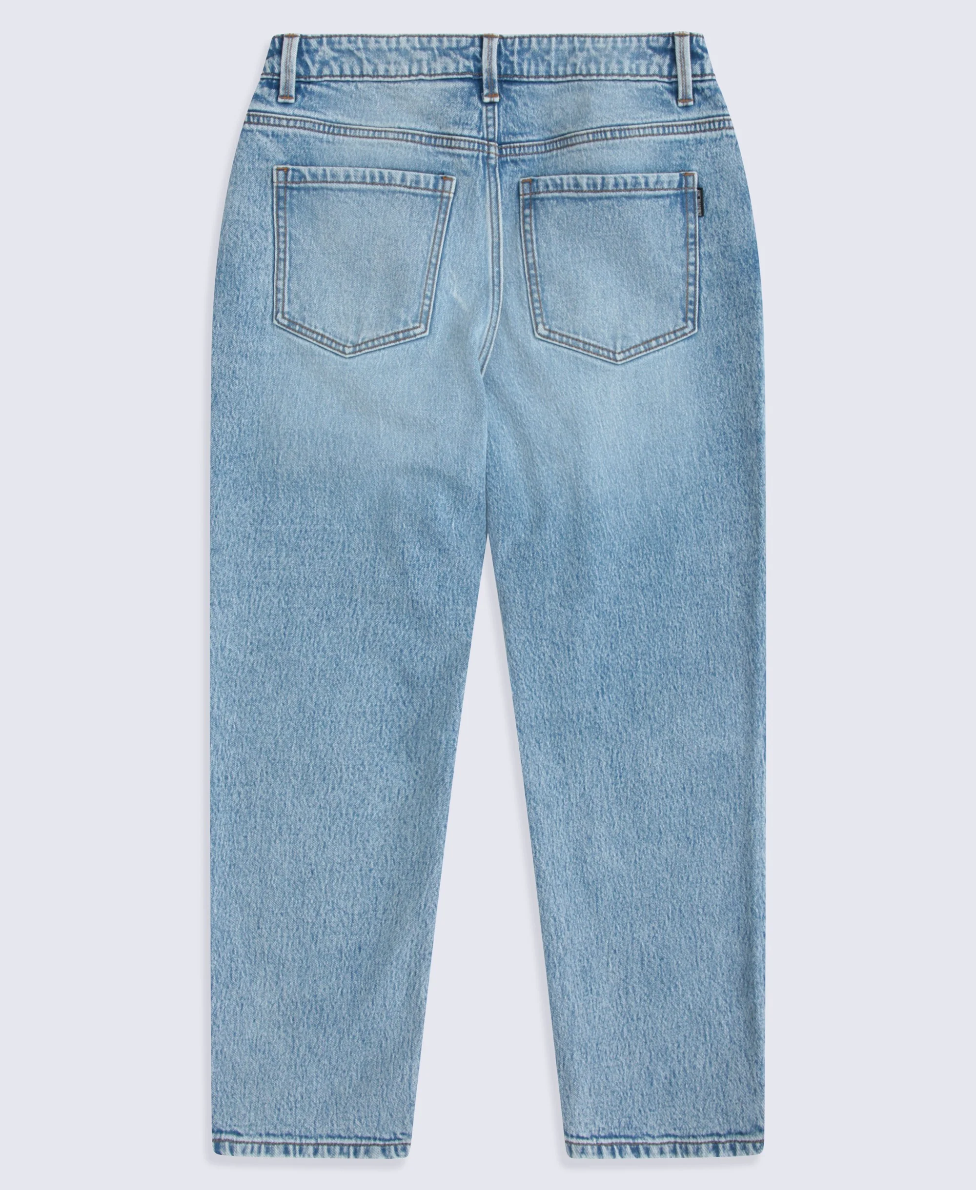 High Waisted Straight Leg Womens Short Fit Jeans - Light Blue - Image 2