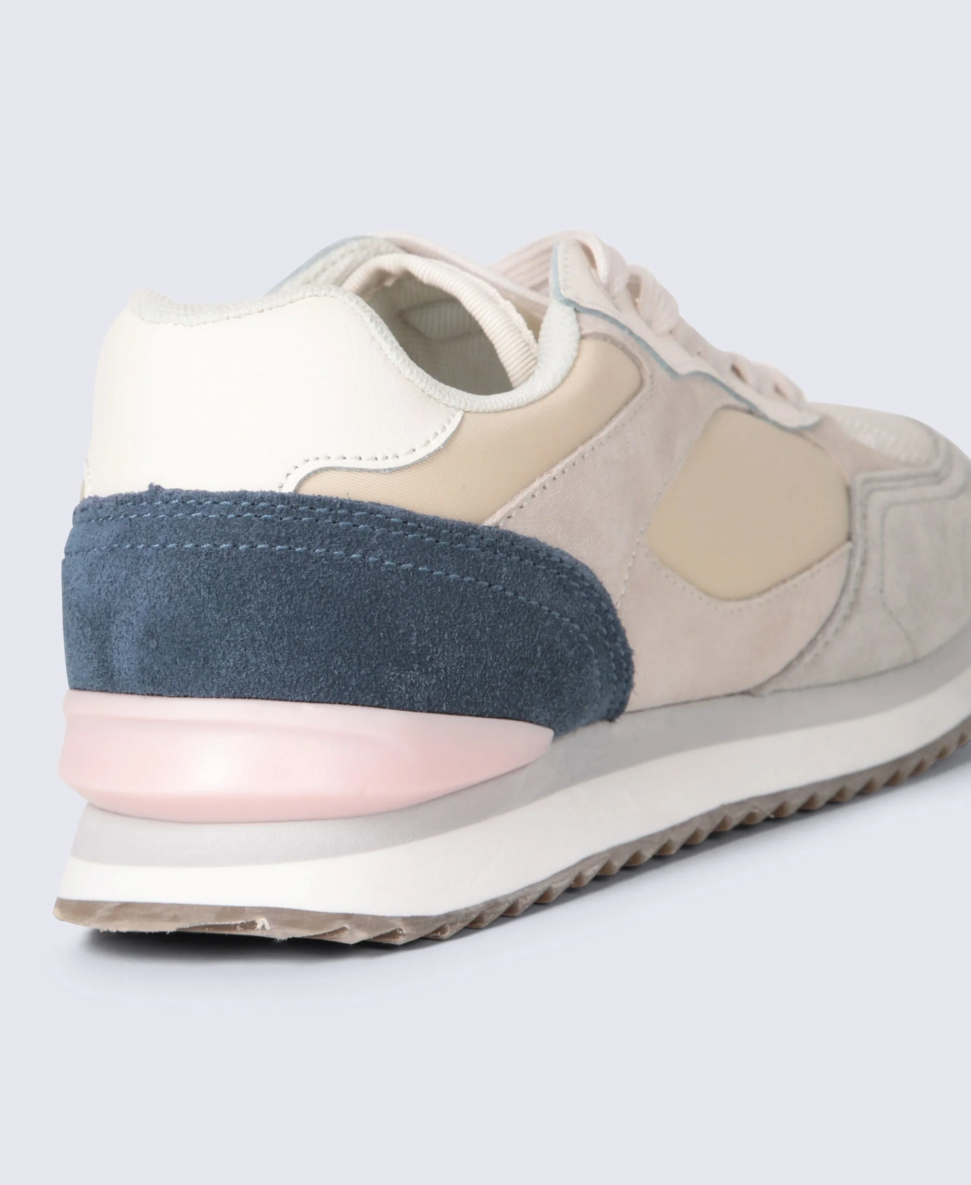 Sutton Womens Casual Leather Trainers - Beige - Image 4
