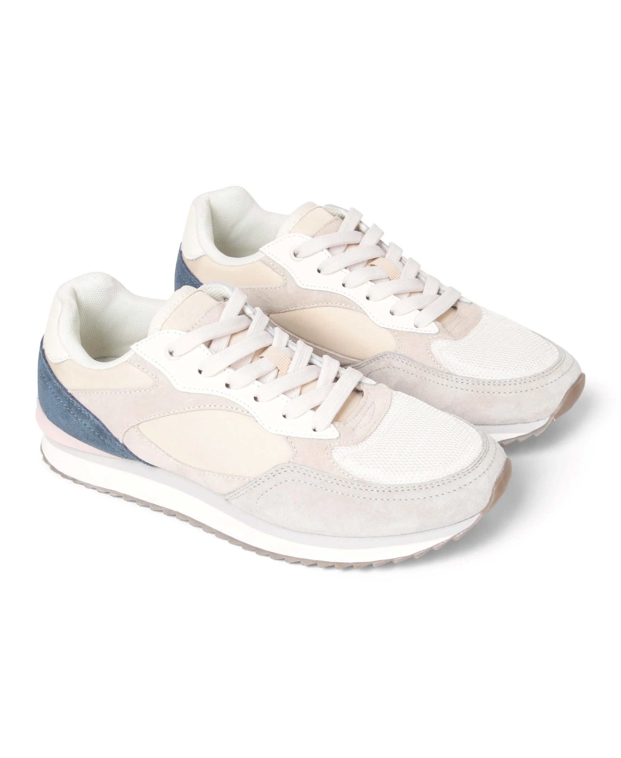 Sutton Womens Casual Leather Trainers - Beige - Image 6