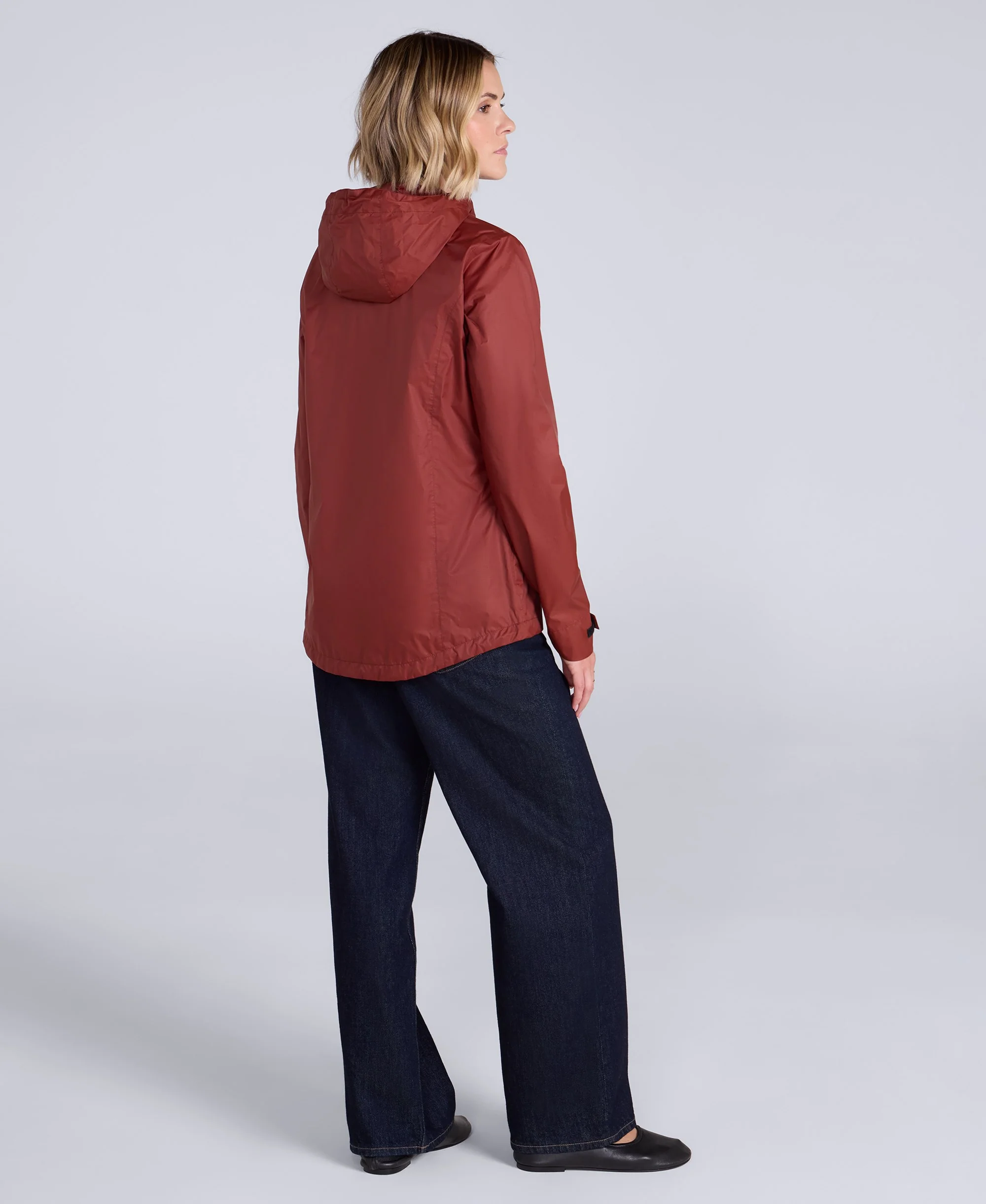 Swerve Womens Lightweight Waterproof Jacket - Rust - Image 4