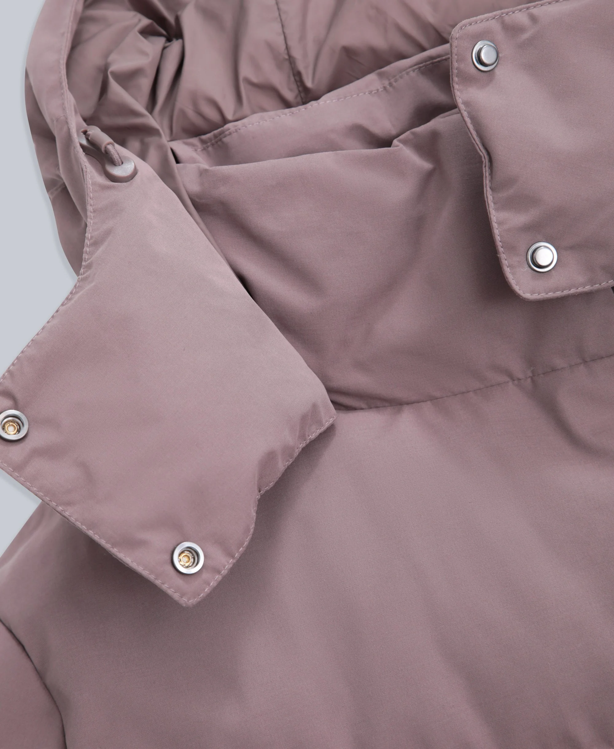 Tess Womens Long Line Down Jacket - Taupe - Image 8