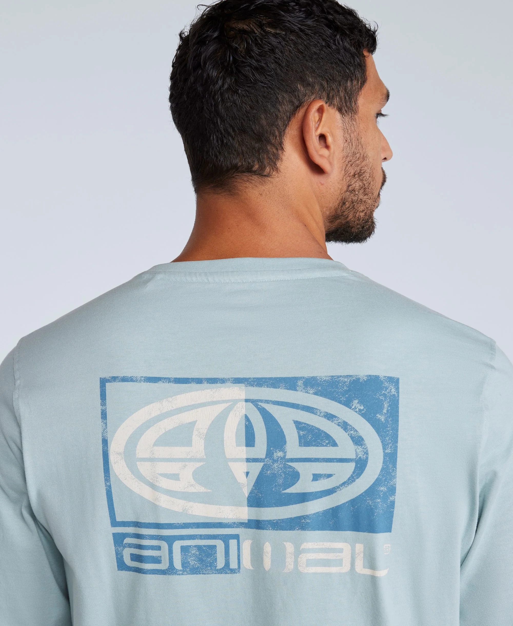 Tommy Mens Graphic Long Sleeve Tee - Light Blue - Image 4