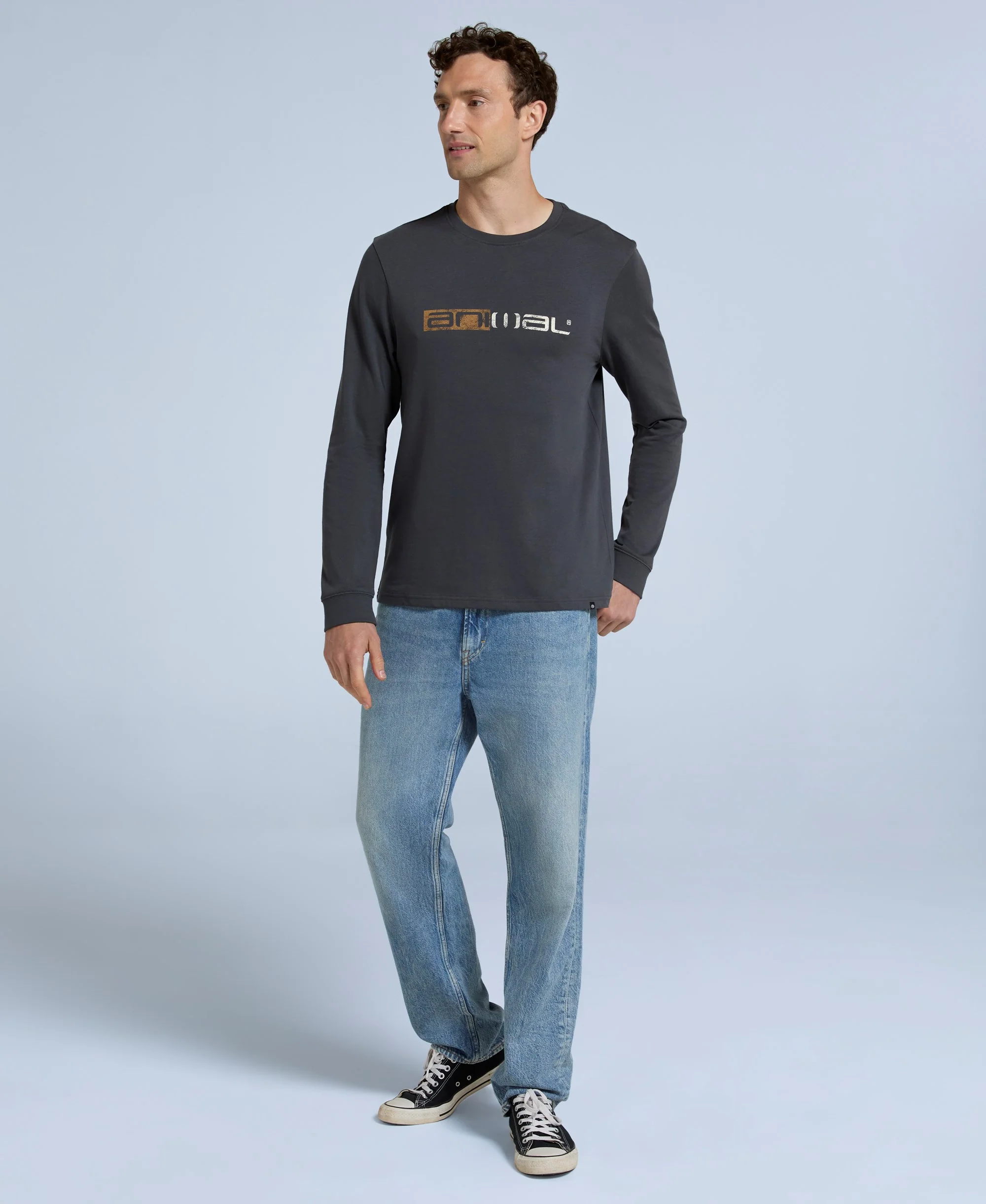 Tommy Mens Graphic Long Sleeve Tee - Dark Grey - Image 2