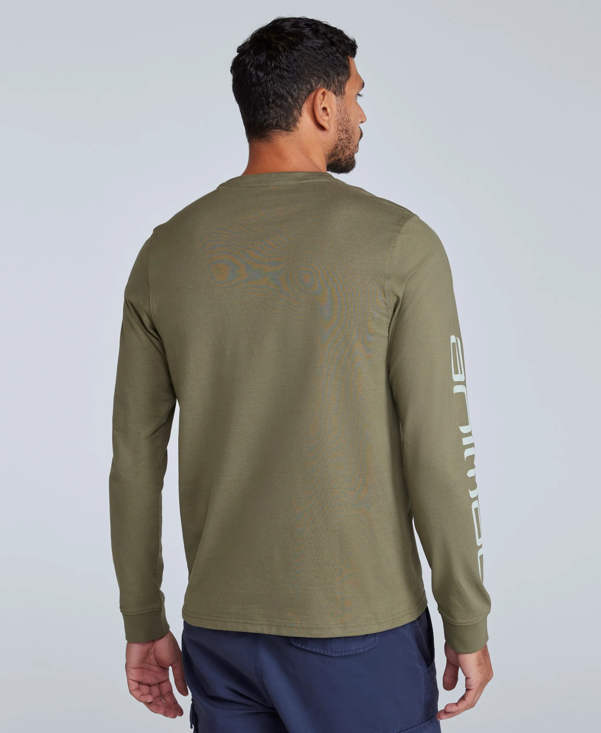 Tommy Mens Graphic Long Sleeve Tee - Khaki - Image 4