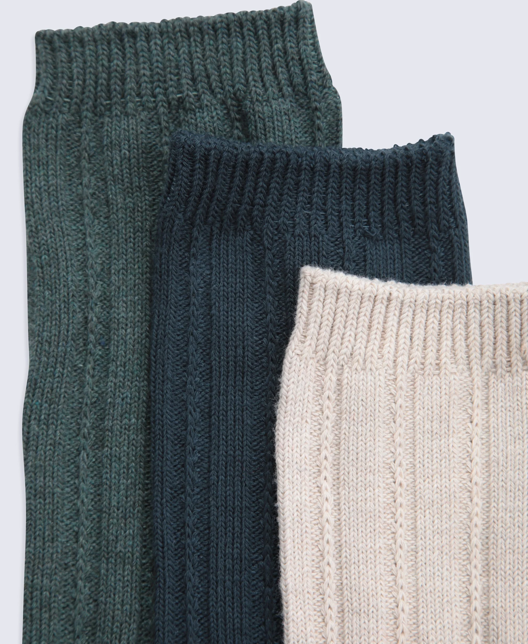 Willow Womens Twisted Ribbed Socks- 3 Pack - Green - Image 5
