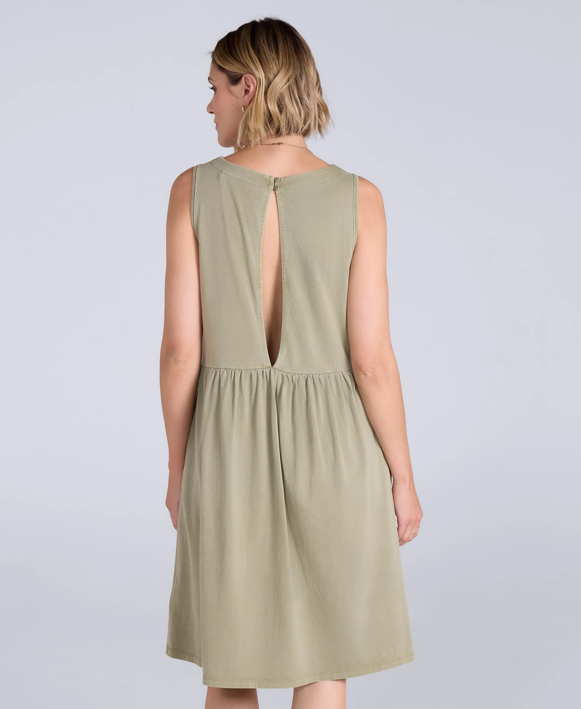 Womens Jersey Dress - Khaki - Image 3