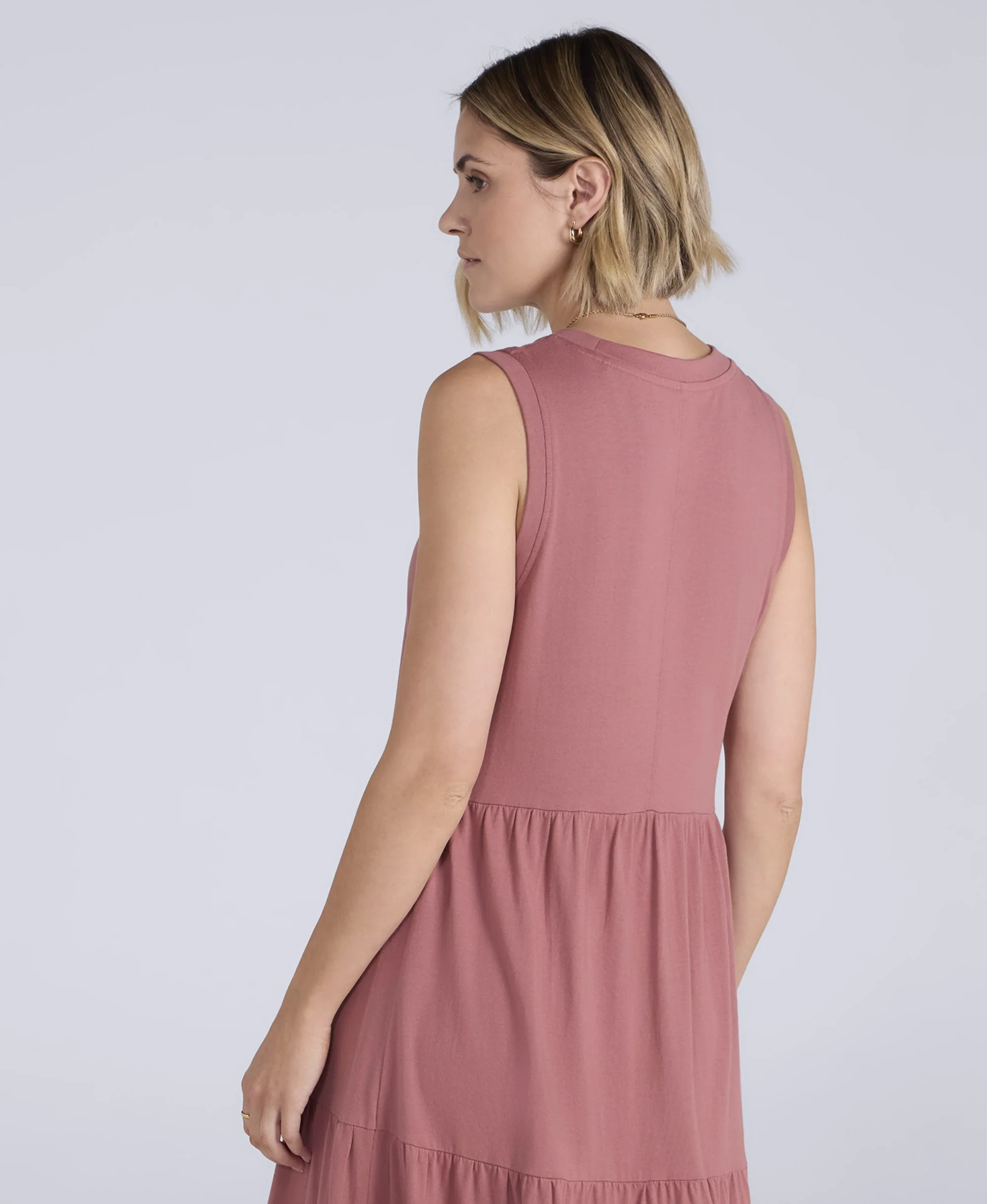 Womens Jersey Maxi Dress - Pink - Image 3