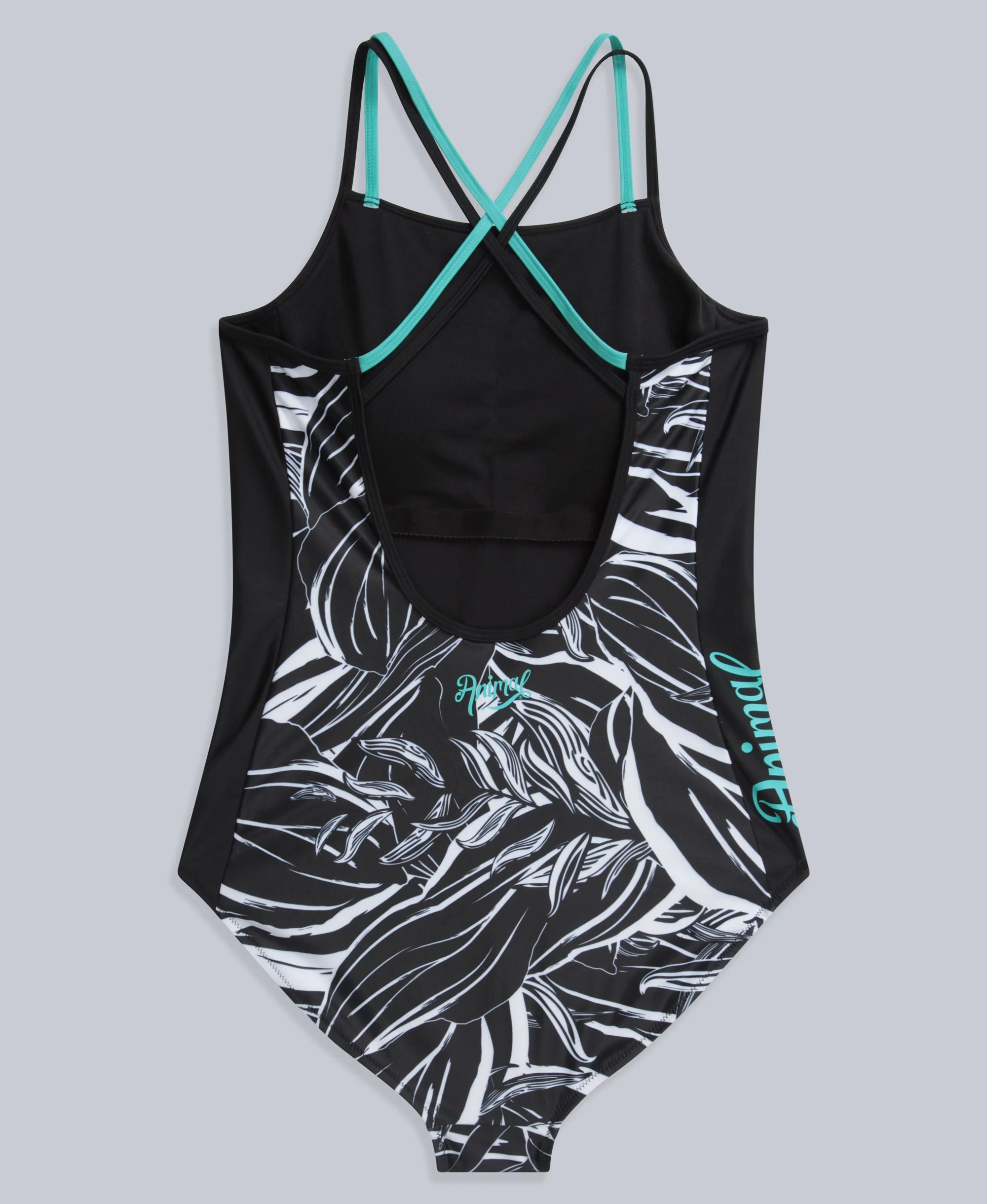 Zora Womens Printed Strappy Swimsuit - Jet Black - Image 5