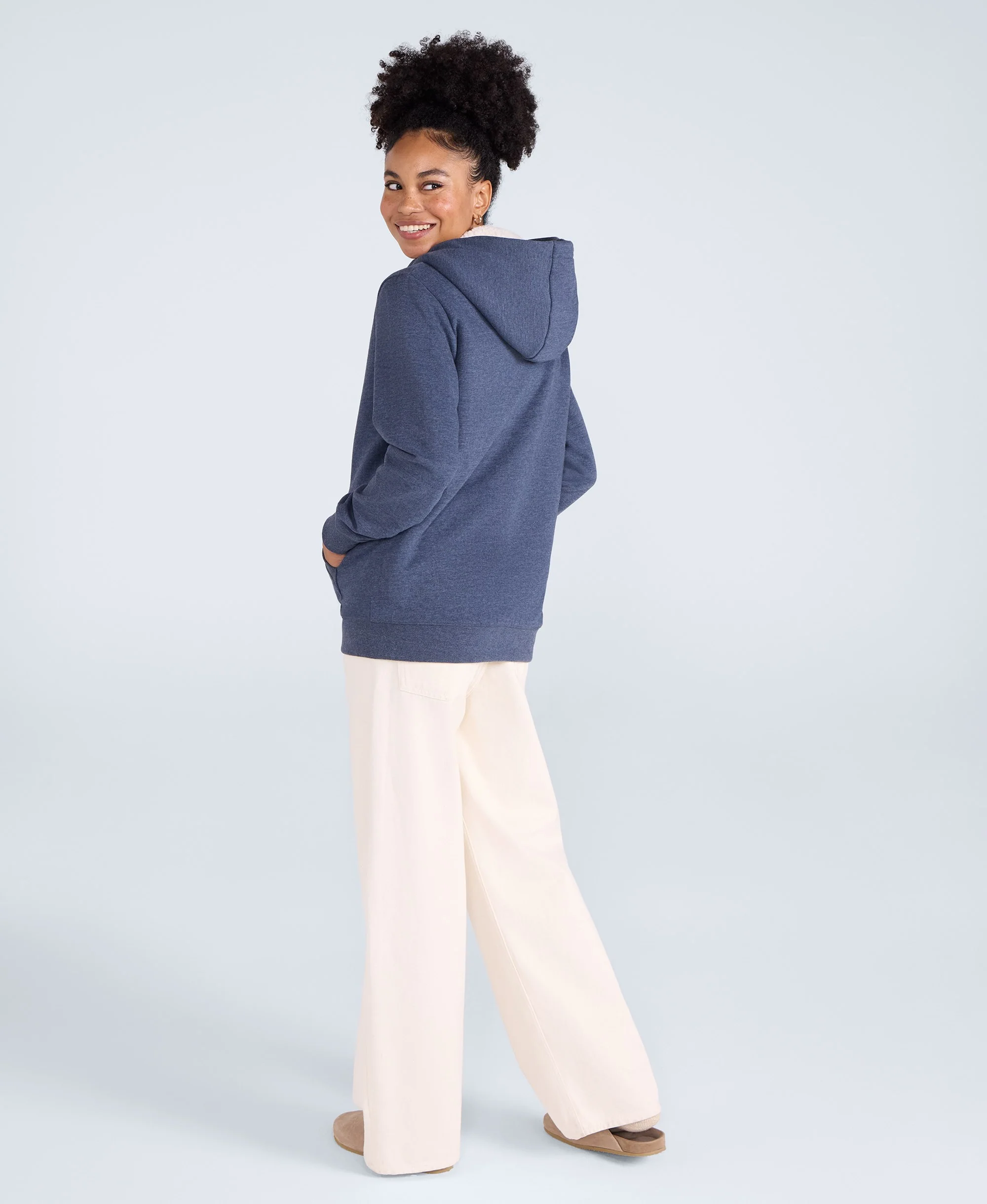 Zuri Womens Hoodie - Dark Blue - Image 5